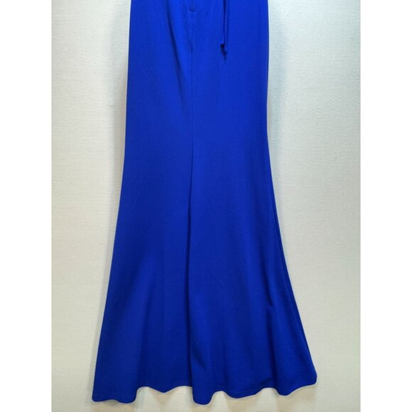City Studio Women's Side Slit V Neck Maxi Dress Sleeveless Stretch Size 1 Blue - Picture 11 of 13